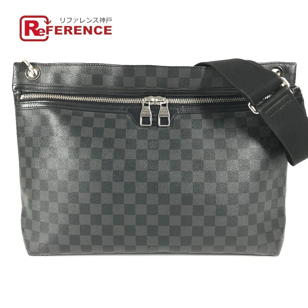 LOUIS VUITTON Damier Graphite Black Hunter Bag Crossbody Shoulder Black